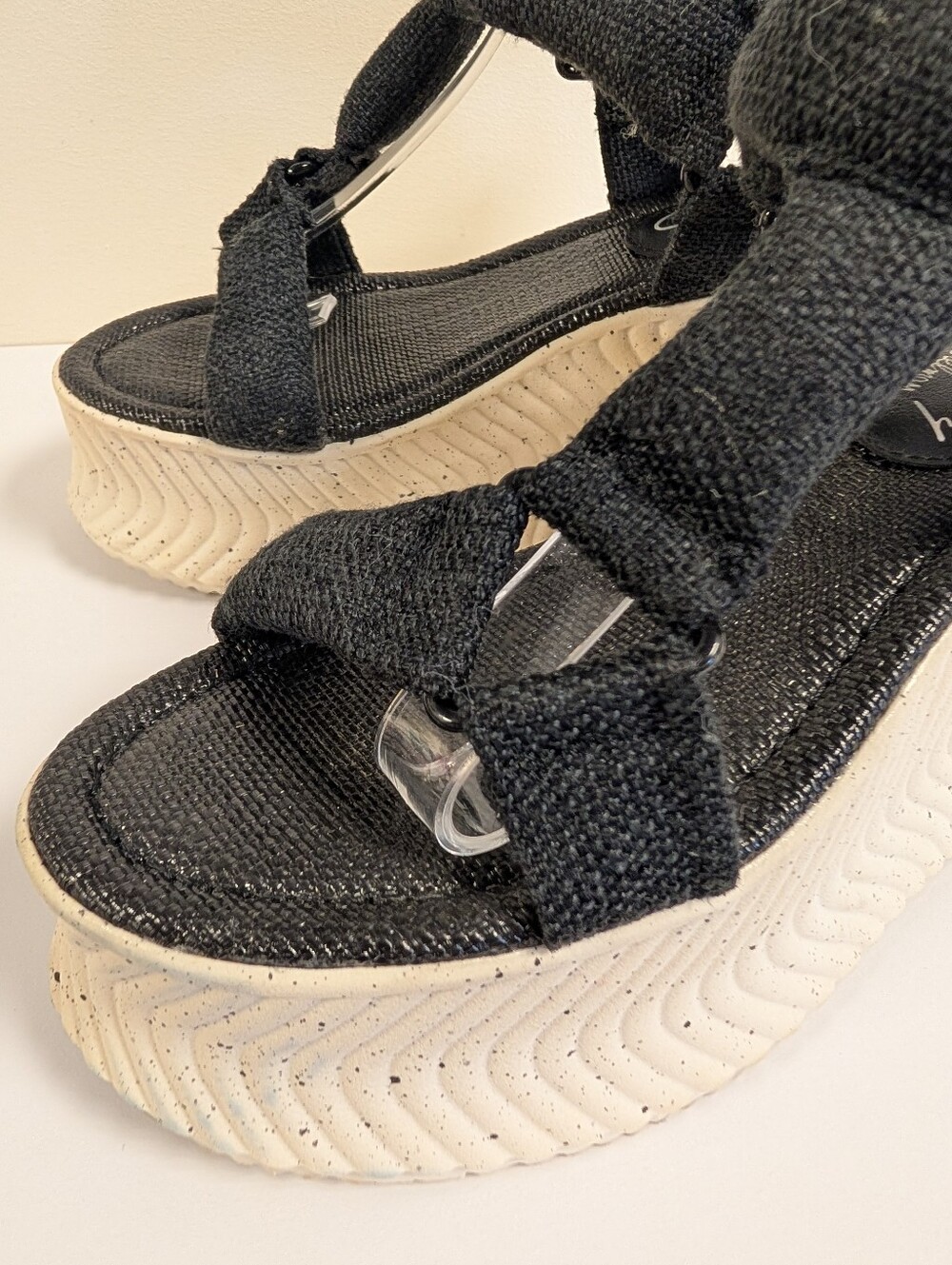 Circus NY Venus Chunky Wave Platform Sandals Black Utility Sporty 6.5 - Picture 8 of 14